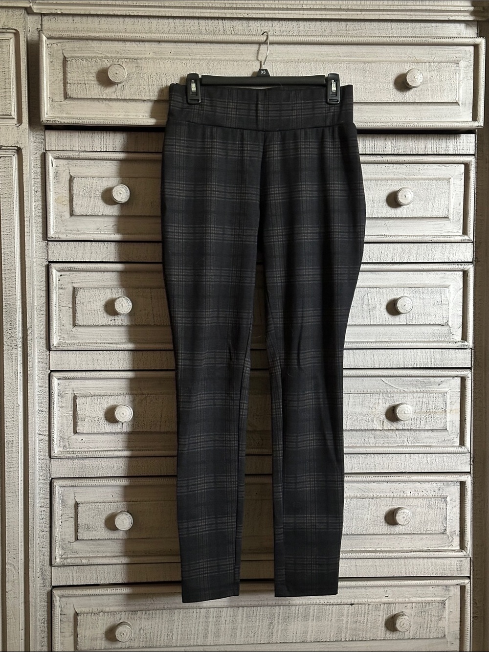 Memo Straight Leg Plaid Ponte Pants - Black/Gray